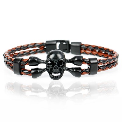 Bratara Miro Skull Black Brown Bratara Miro Skull Black Brown