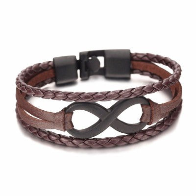 Bratara piele maro cu semnul infinit Ethan Bratara piele maro cu semnul infinit Ethan