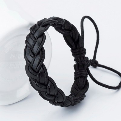 Bratara piele neagra impletita Levi Bratara piele neagra impletita Levi