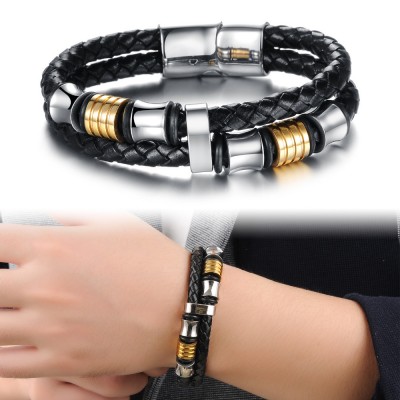 Bratara piele magnet Gold Thomaso  Bratara piele magnet Gold Thomaso