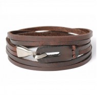 Bratara piele maro inchidere tip carlig John