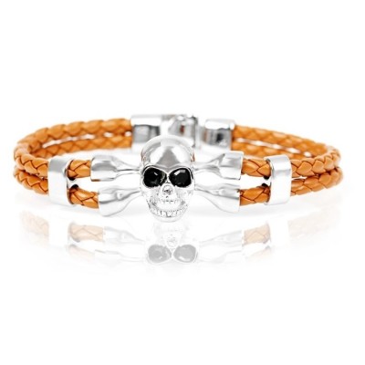 Bratara Miro Skull Silver Brown Bratara Miro Skull Silver Brown