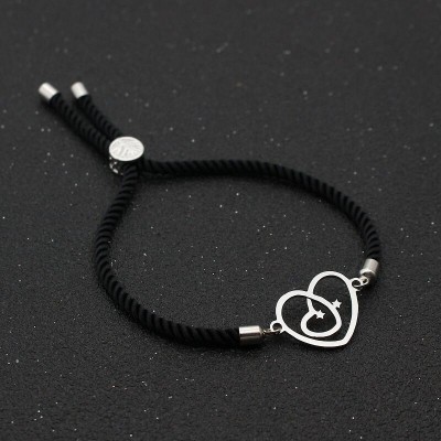 Bratara snur negru Two Hearts Bratara snur negru Two Hearts