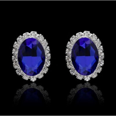 Cercei ovali Safir Divine cu zirconii Cercei ovali Safir Divine cu zirconii