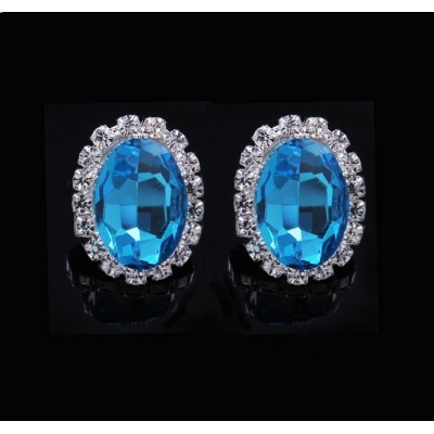 Cercei ovali Topaz Divine cu zirconii