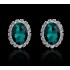 Cercei ovali Smarald Divine cu zirconii