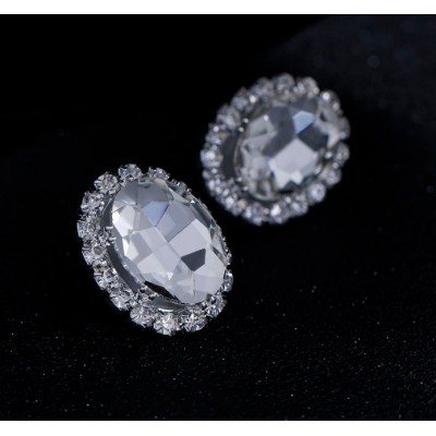 Cercei ovali Diamond Divine cu zirconii