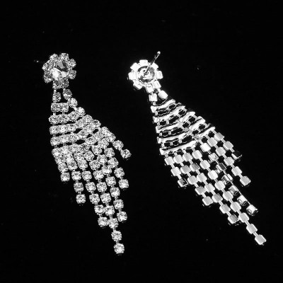 Cercei Chandelier Diamond Jasmin cu cristale tip diamant