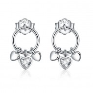 Cercei argint Little Hearts Charms