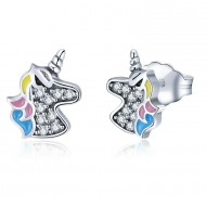 Cercei argint in forma de unicorni Little Unicorns