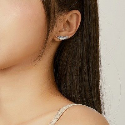 Cercei argint Feathers