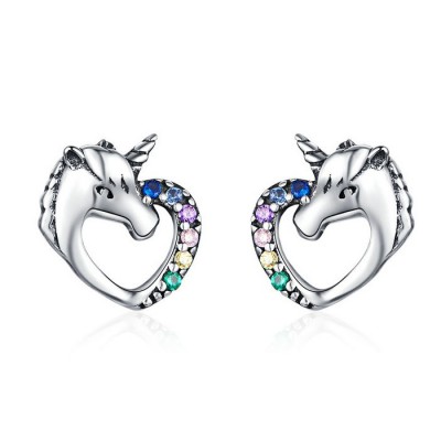 Cercei argint Unicorn Love