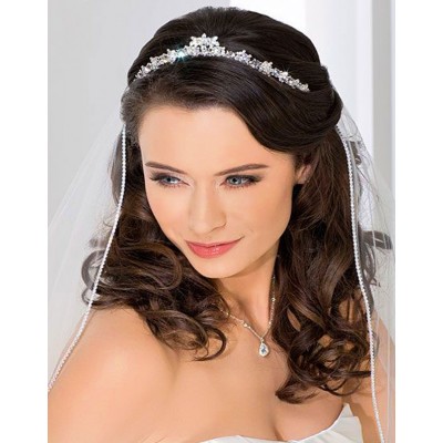 Diadema Coronita cu flori din cristale Perfect Day Diadema Coronita cu flori din cristale Perfect Day