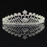 Diadema Coronita cu agrafa tip pieptene cu inima si floare din zirconii The One Diamond