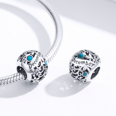 Talisman argint Birthday Stone December Talisman argint Birthday Stone December