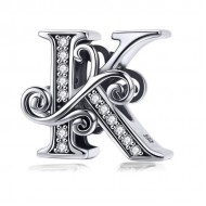 Talisman argint Litera K
