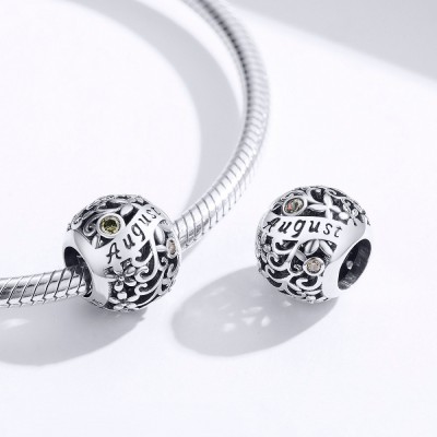 Talisman argint Birthday Stone August Talisman argint Birthday Stone August