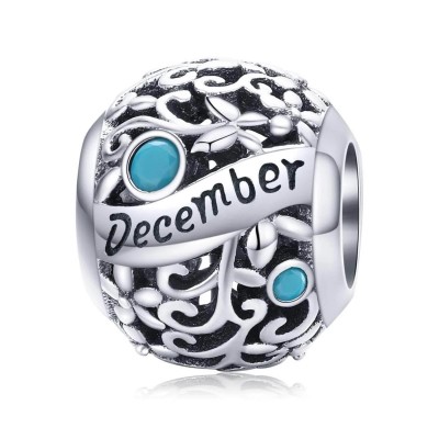 Talisman argint Birthday Stone December Talisman argint Birthday Stone December