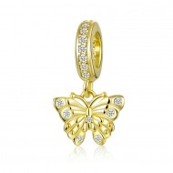 Talisman argint Diamond Golden Butterfly