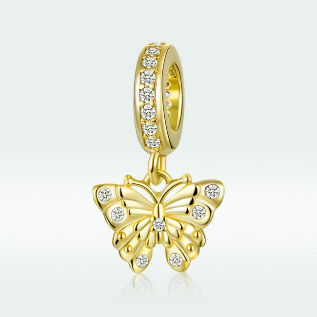 Talisman argint Diamond Golden Butterfly