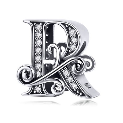 Talisman argint Litera R Talisman argint Litera R