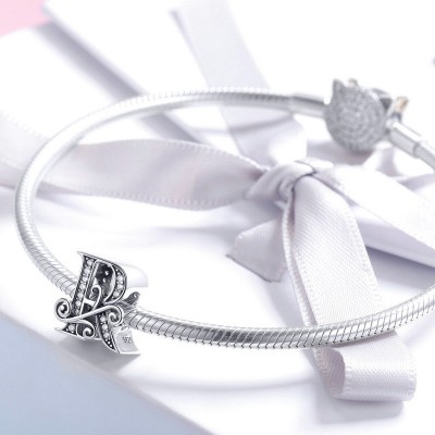 Talisman argint Litera R Talisman argint Litera R