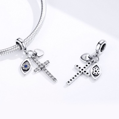 Talisman argint Cross Heart Eye Talisman argint Cross Heart Eye