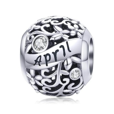 Talisman argint Birthday Stone April Talisman argint Birthday Stone April