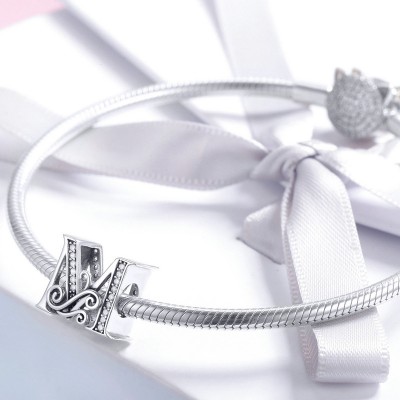 Talisman argint Litera M Talisman argint Litera M