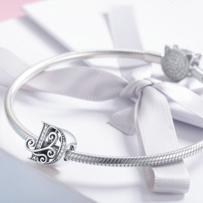 Talisman argint Litera D Talisman argint Litera D