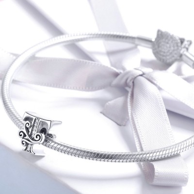 Talisman argint Litera T Talisman argint Litera T