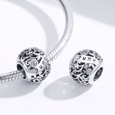 Talisman argint Birthday Stone June Talisman argint Birthday Stone June
