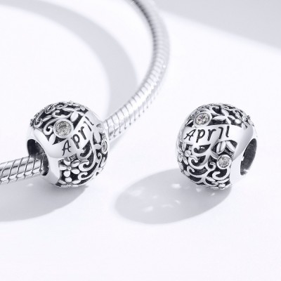 Talisman argint Birthday Stone April Talisman argint Birthday Stone April