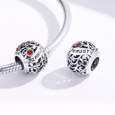 Talisman argint Birthday Stone January Talisman argint Birthday Stone January