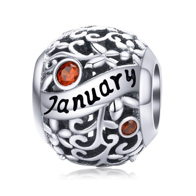 Talisman argint Birthday Stone January Talisman argint Birthday Stone January
