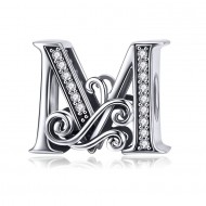 Talisman argint Litera M