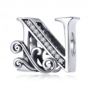 Talisman argint Litera N