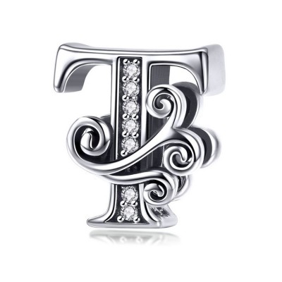 Talisman argint Litera T Talisman argint Litera T