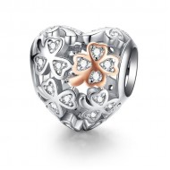 Talisman argint Lucky Clover Heart
