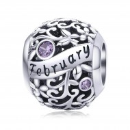 Talisman argint Birthday Stone February