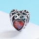 Talisman argint Vintage Red Heart