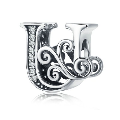 Talisman argint Litera U Talisman argint Litera U