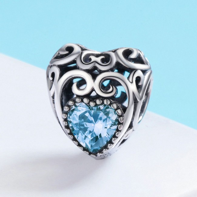 Talisman argint Vintage Blue Heart