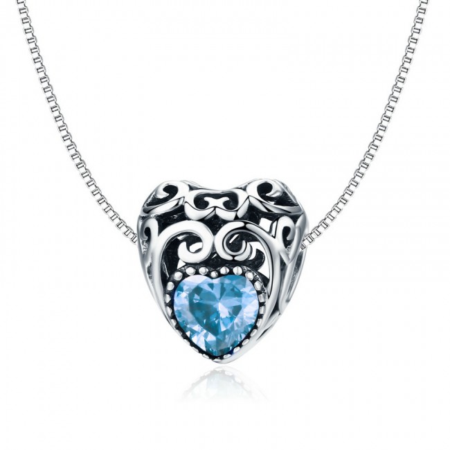 Talisman argint Vintage Blue Heart