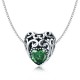 Talisman argint Vintage Green Heart